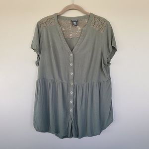 🎆Torrid | Olive lace Top